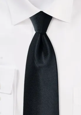 Jet Black Small Texture Necktie