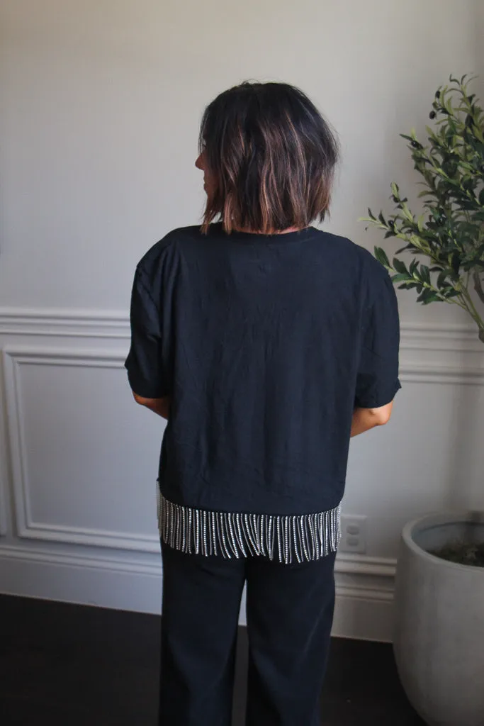 Johnny Cash Rhinestone Fringe Tee