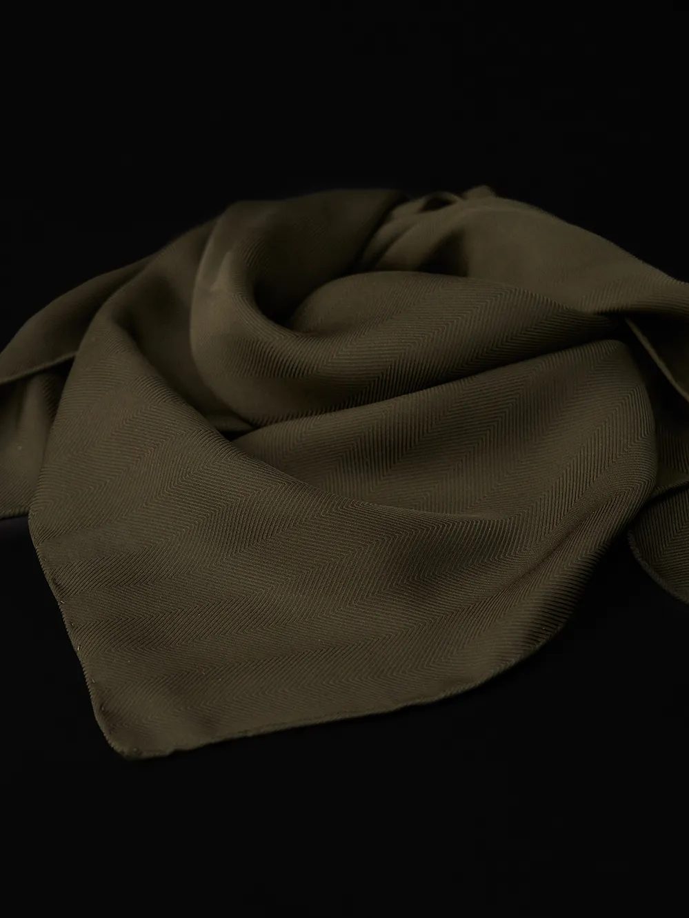 KAYA HERRINGBONE SILK SCARF (KHAKI)