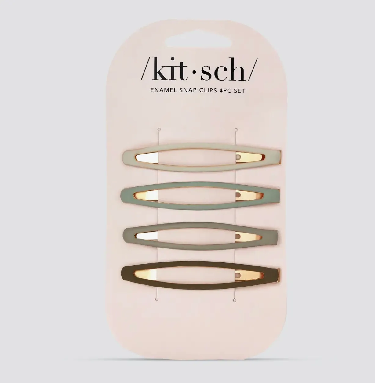 KITSCH ENAMEL ELONGATED SNAP CLIPS 4PC