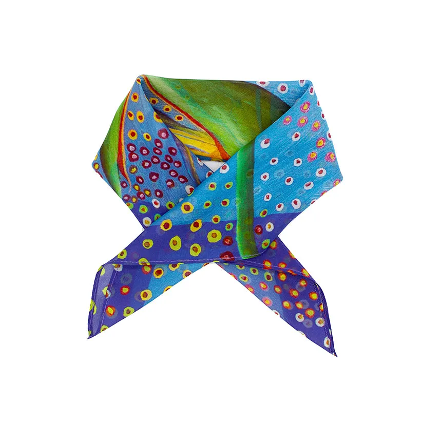 KOCKY Silk Square Scarf  Neckerchief Bird Of Paradise