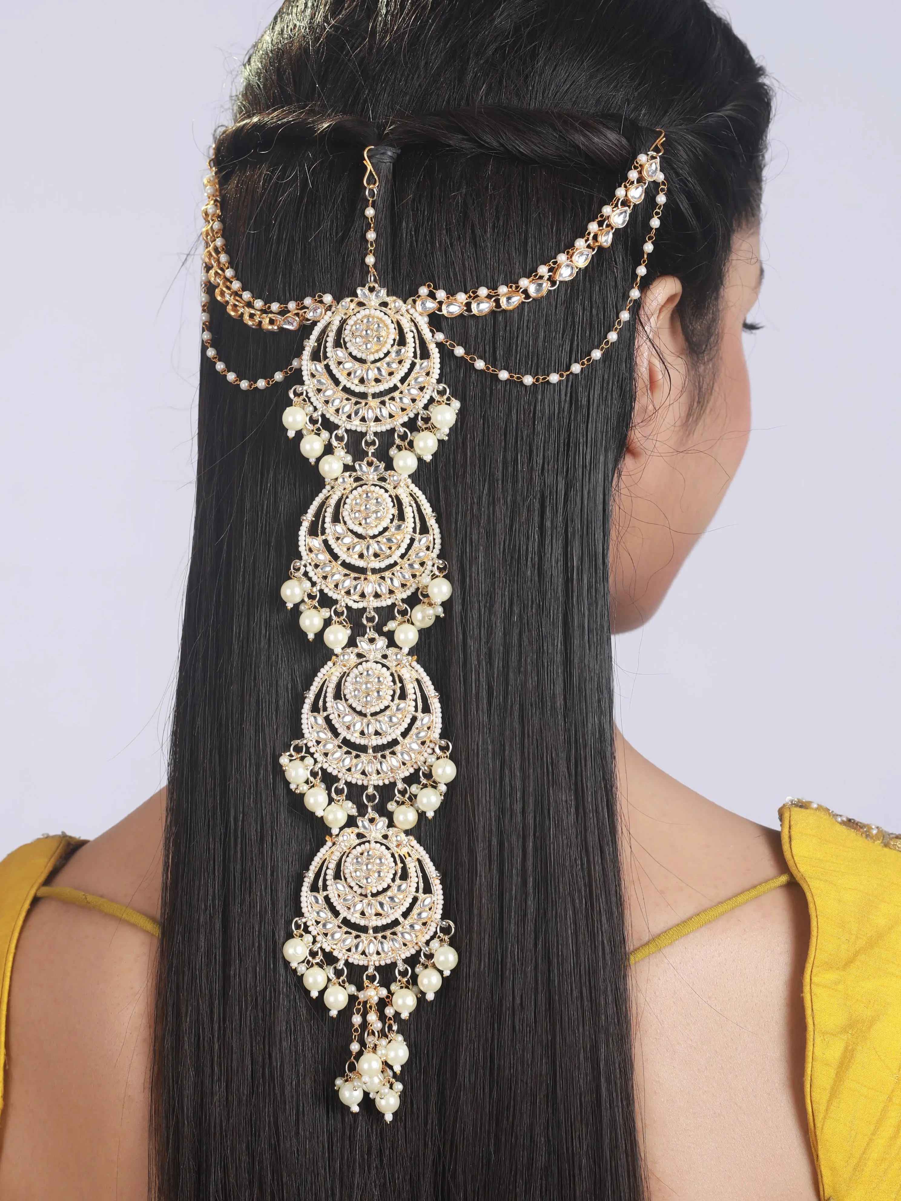 Kundan Studded & Pearl Beaded Choti Hair Accessories