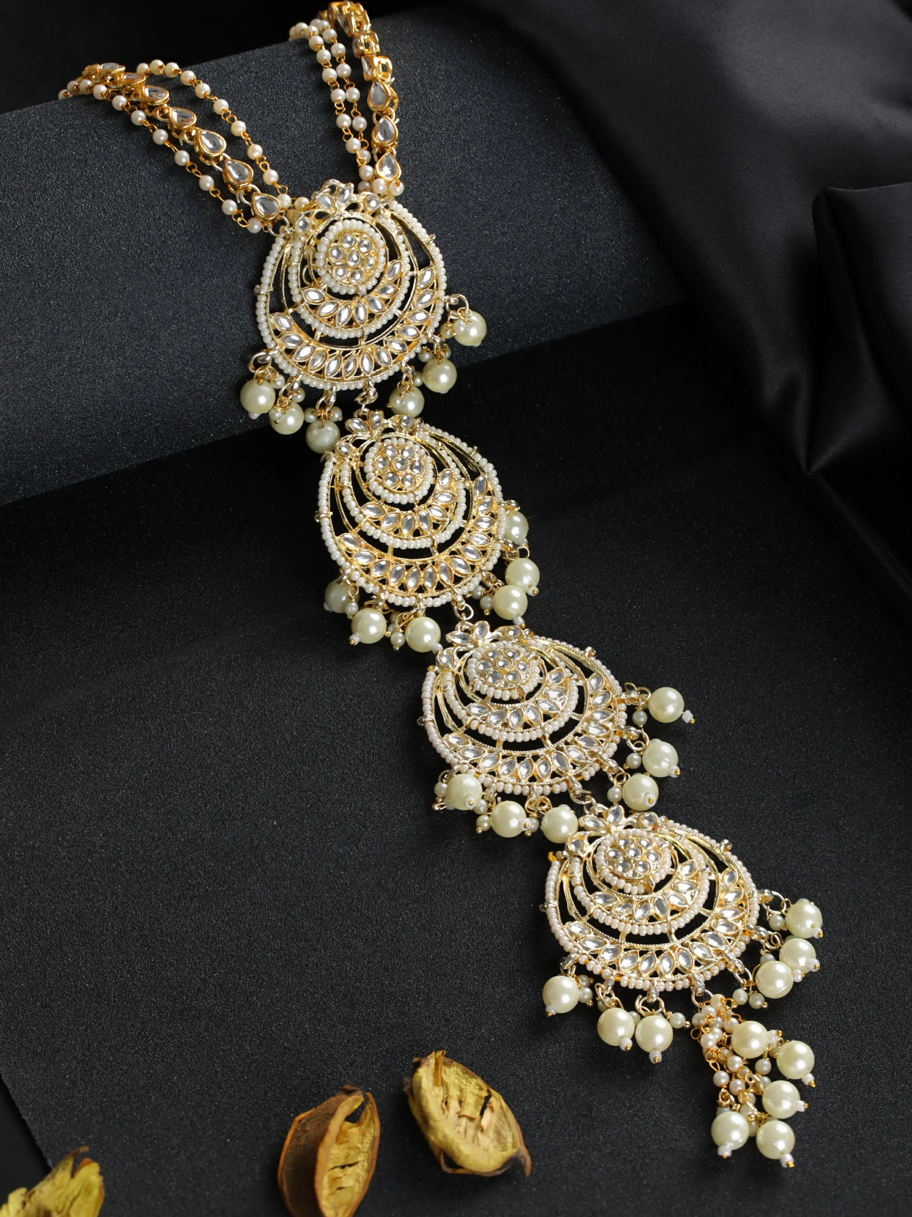 Kundan Studded & Pearl Beaded Choti Hair Accessories