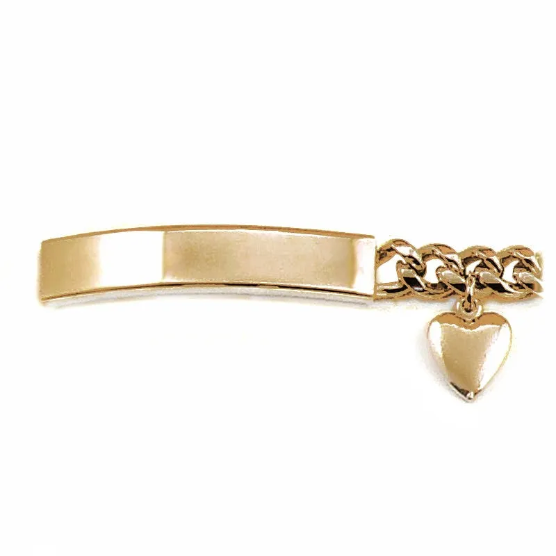 Ladies’ ID Bracelet with Plaque and Heart Charm