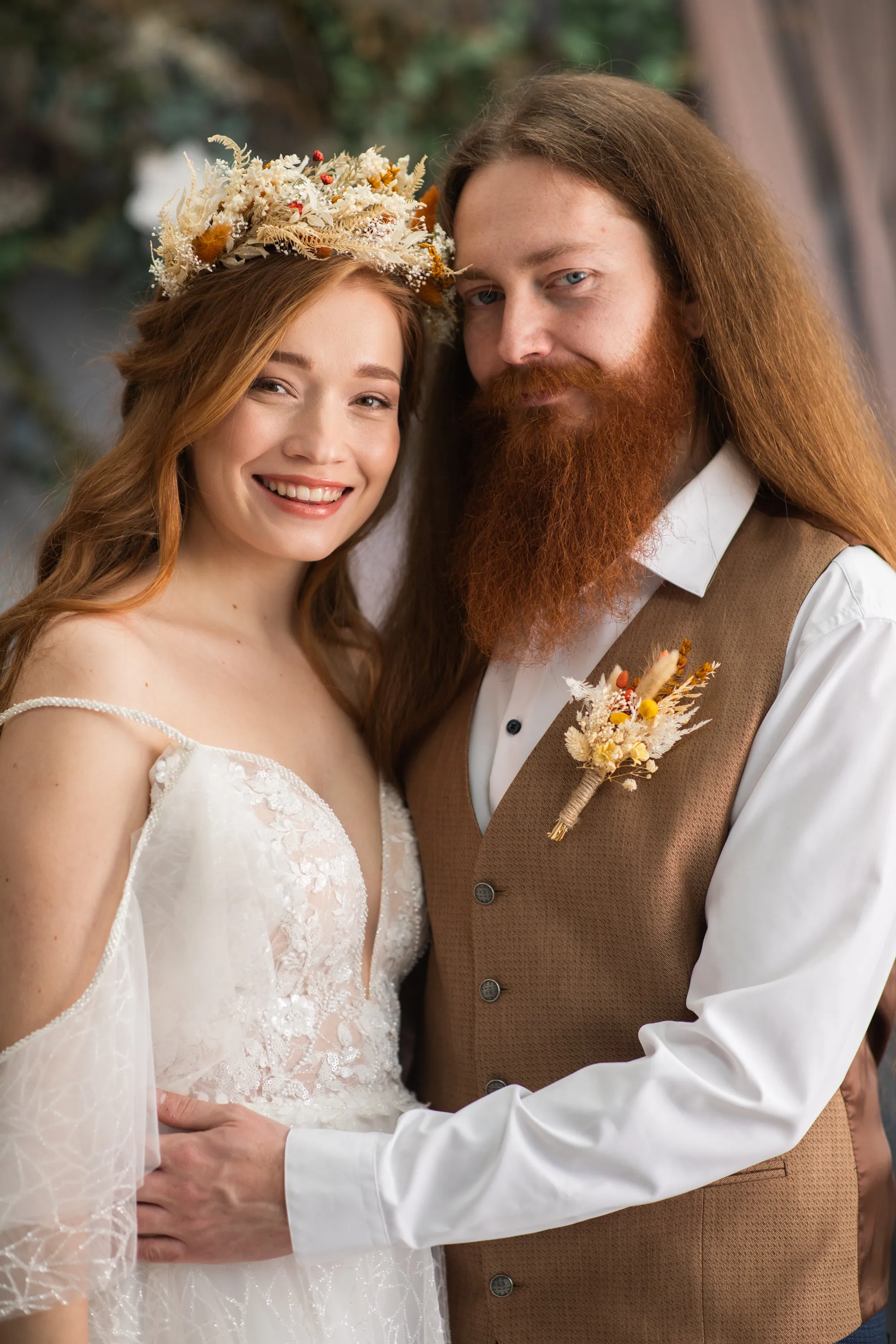 Large boho flower hair crown