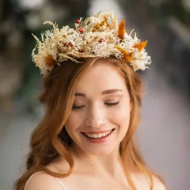 Large boho flower hair crown