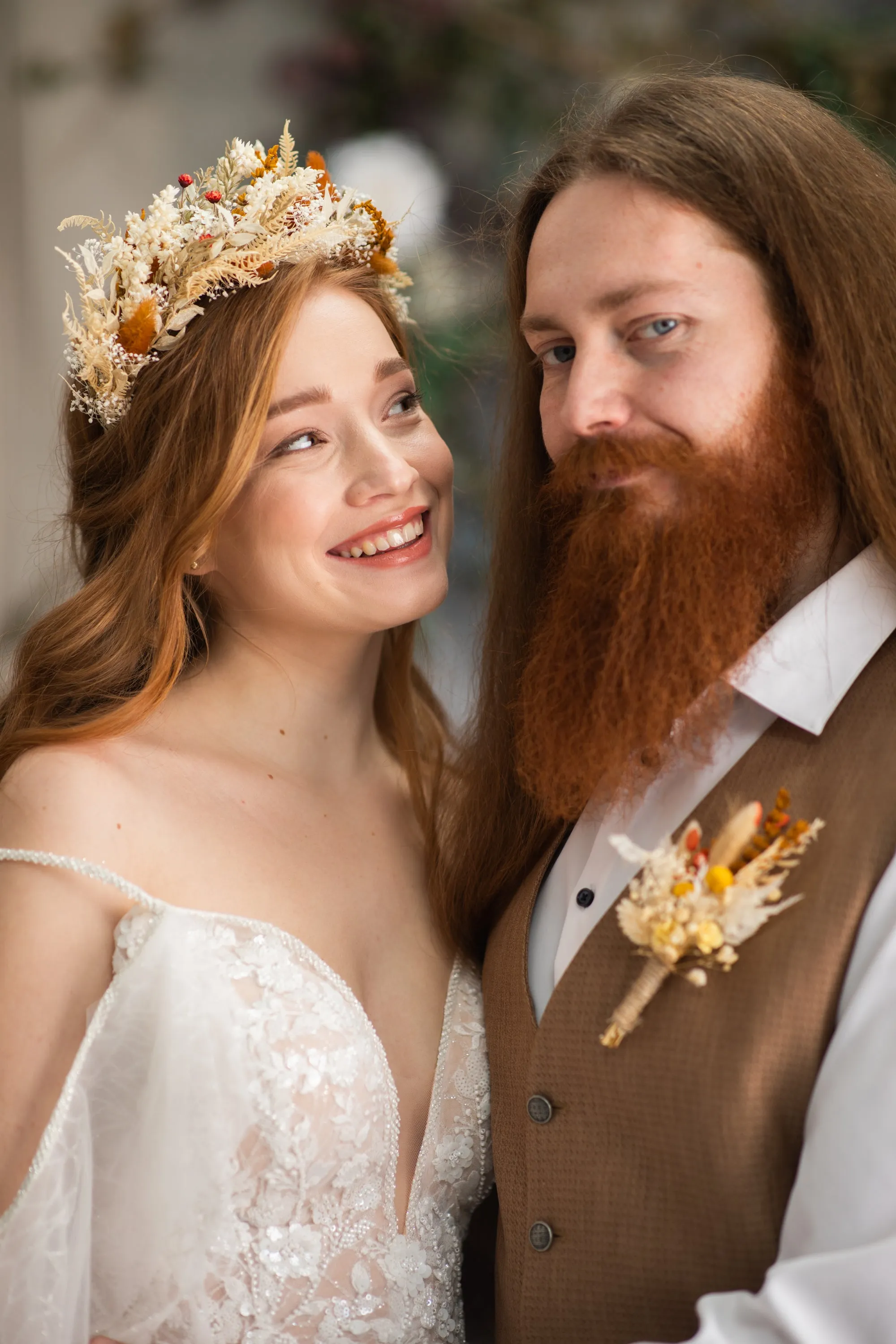 Large boho flower hair crown