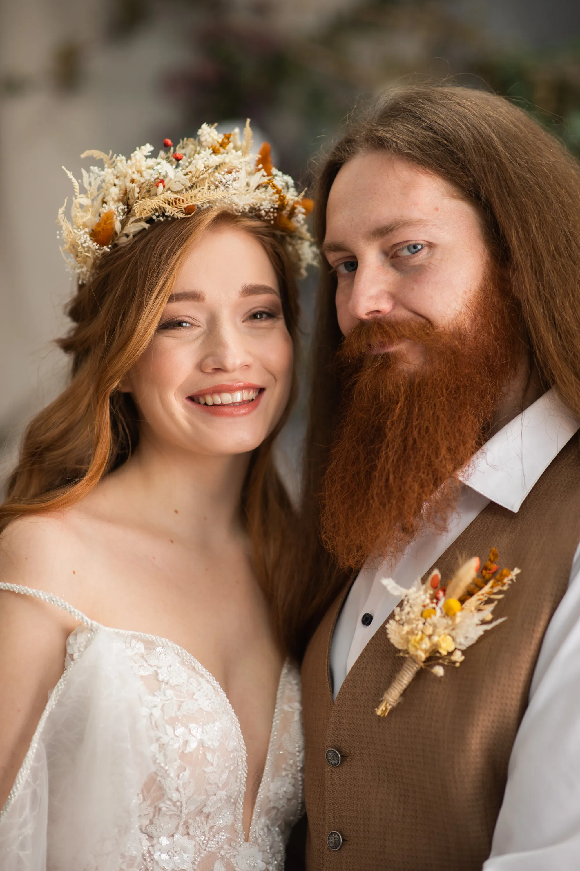 Large boho flower hair crown