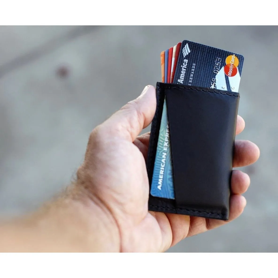 LEATHER SLIM WALLET & CARBON FIBER MONEY CLIP