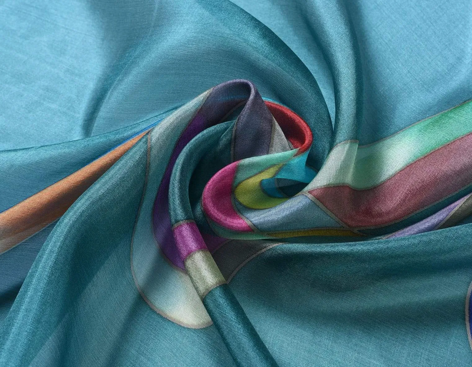 Long Hand Painted Silk Scarf - Ribbons