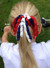 Lottie Nottie Curly Hair Bands- Red, White   Blue