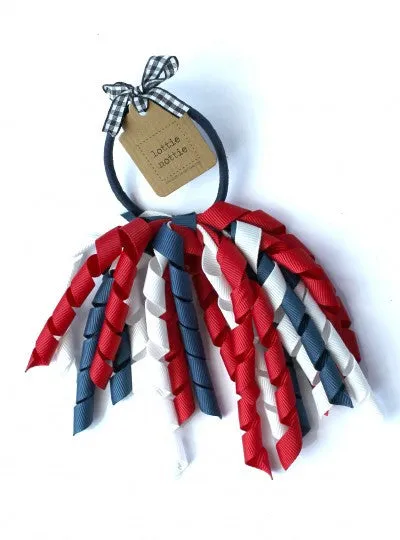 Lottie Nottie Curly Hair Bands- Red, White   Blue