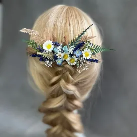 Meadow daisy flower hair comb