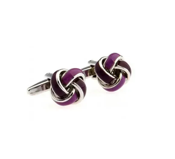 men's classical stainless steel purple knots cufflinks at modshopping