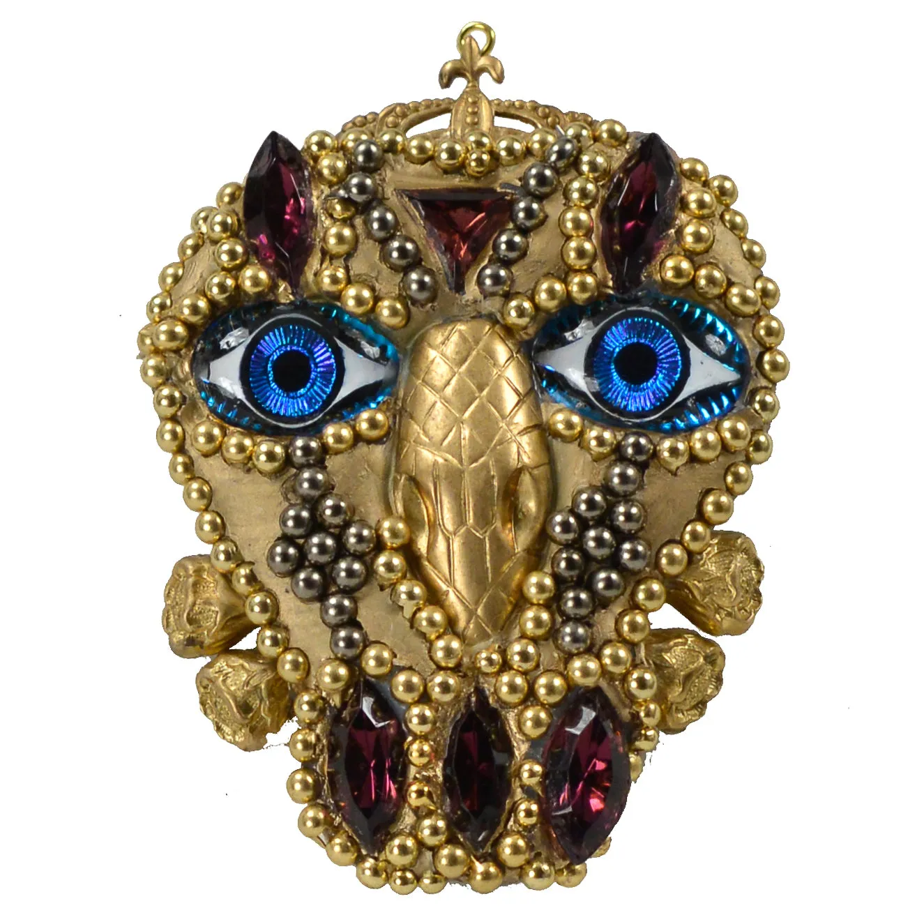 MINADEO BLUE EYE SKULL BROOCH