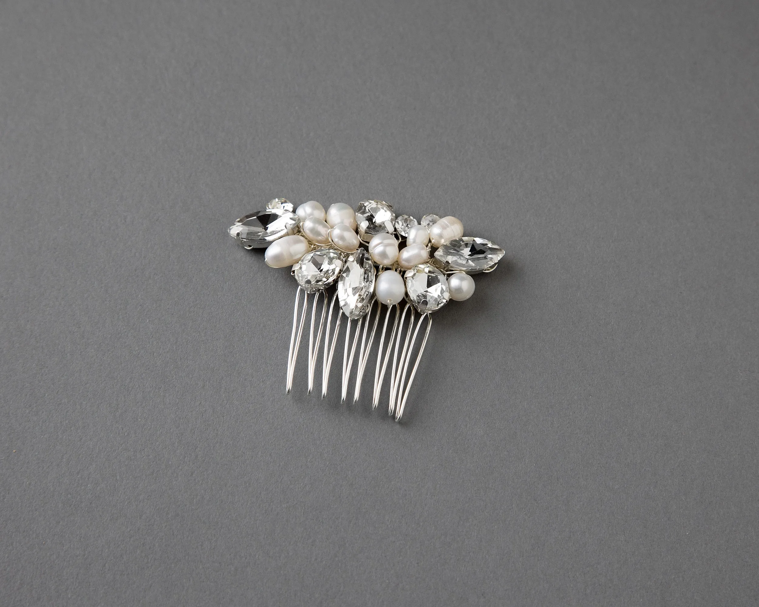 Mini Pearl and Rhinestone Crystal Hair Comb