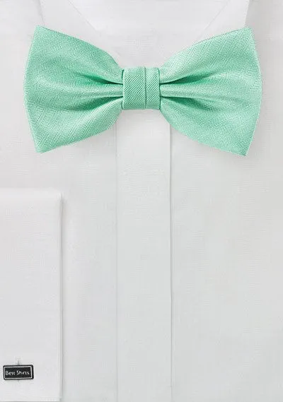 Mint Herringbone Bowtie