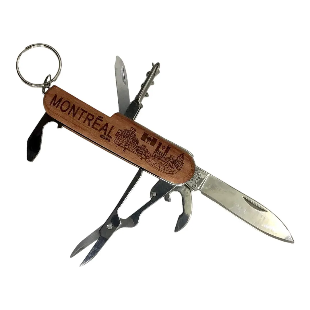 Montreal 9 in 1 wood   Key Ring