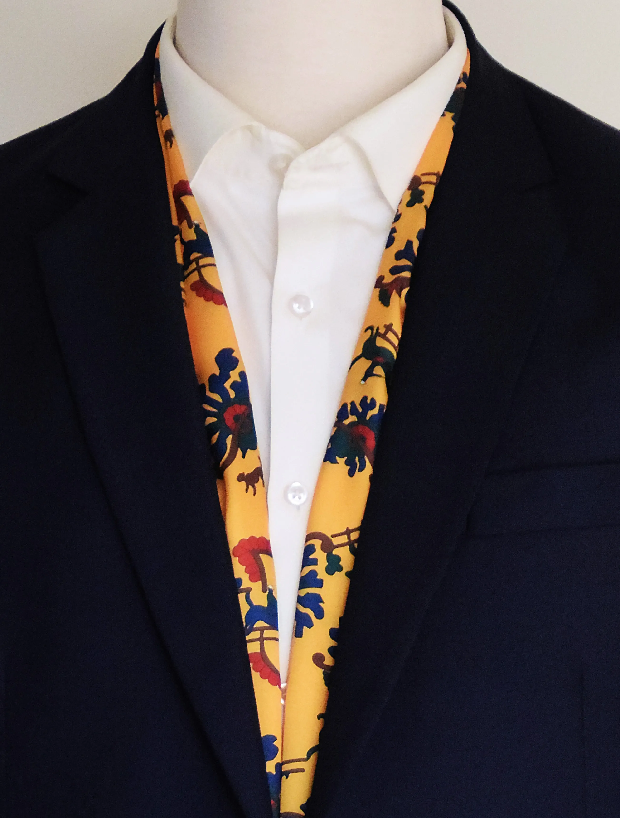 Mustard Paisley and Floral - Silk Men Scarves