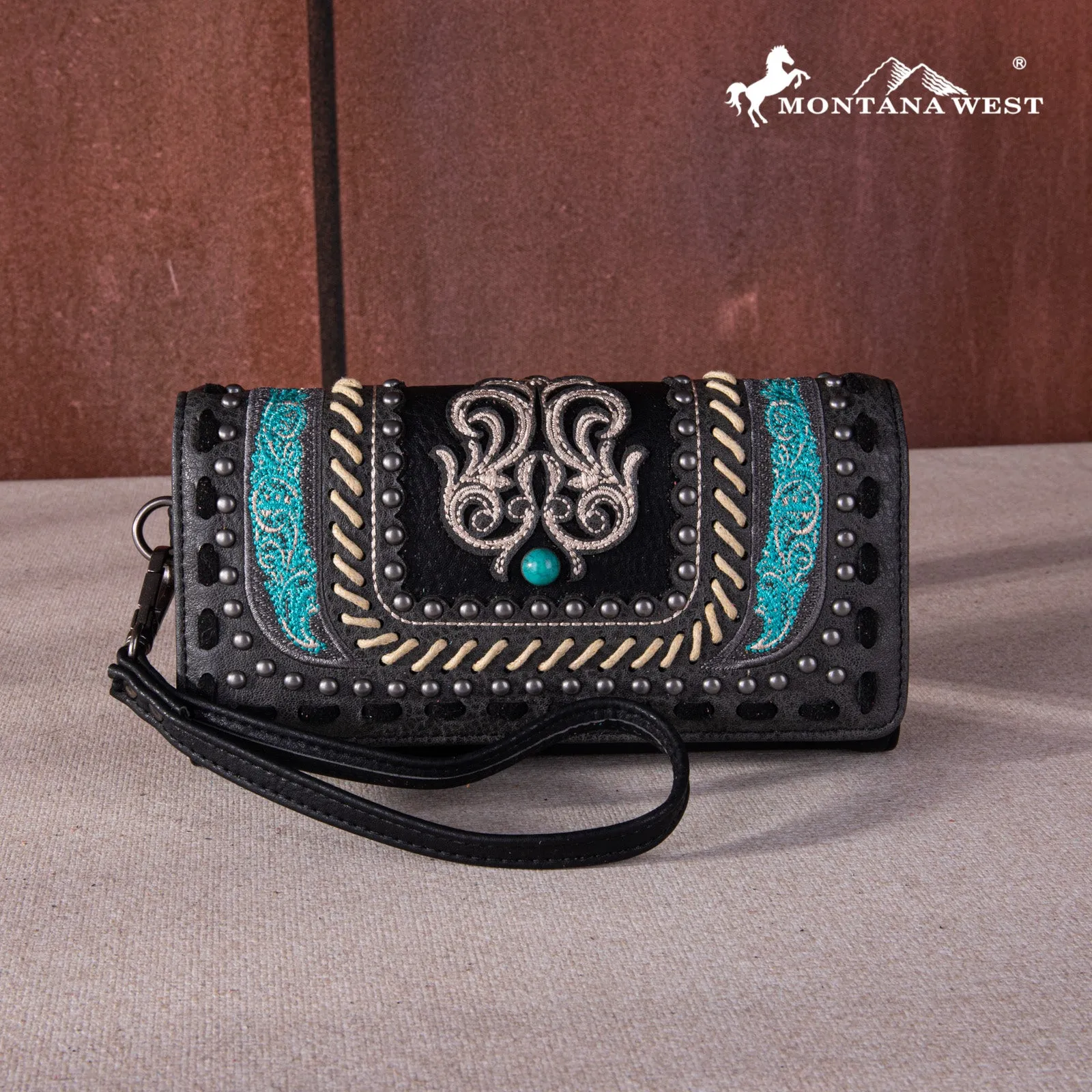 MW1256-W002 Montana West Embroidered Collection Wallet