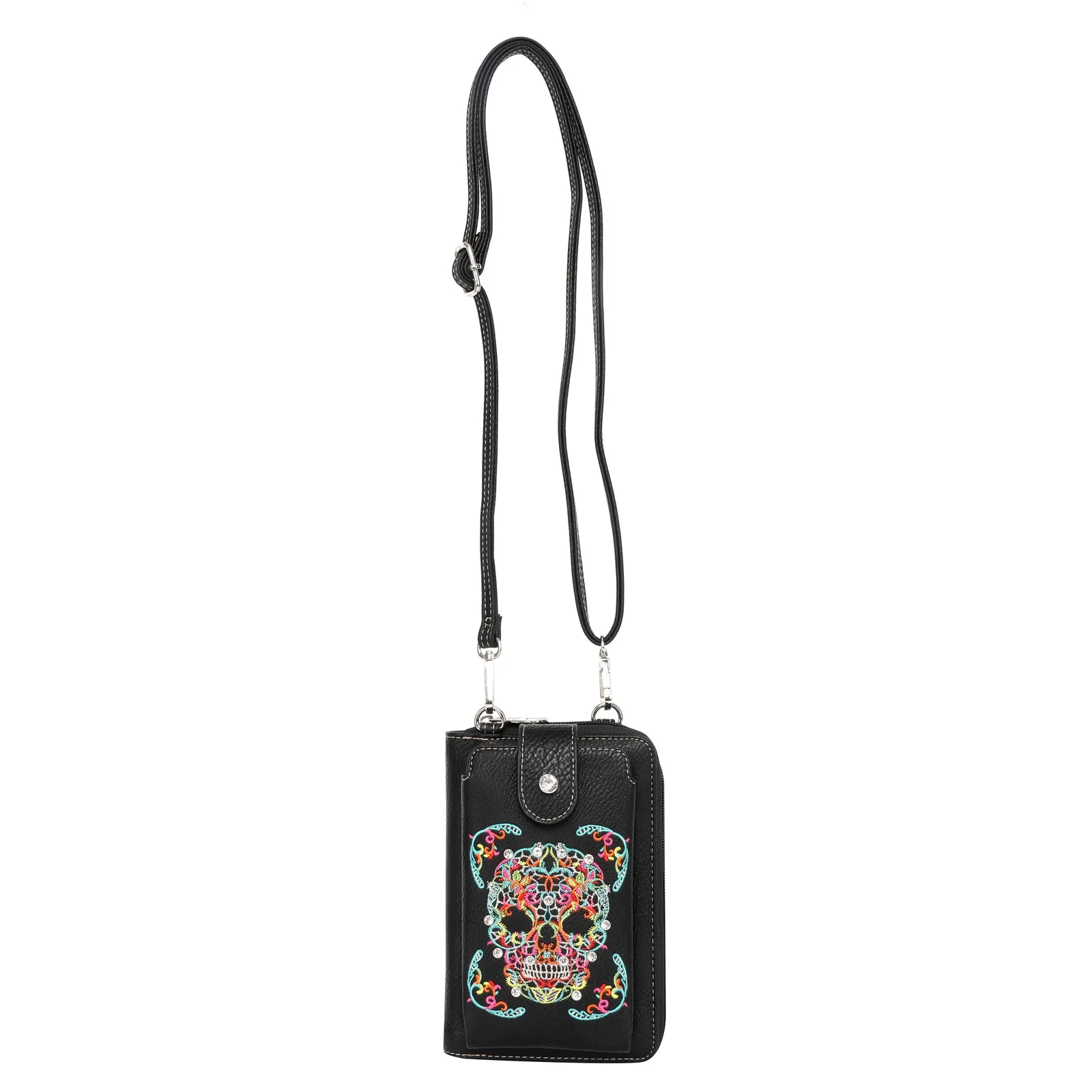 MW494-183  Montana West Sugar Skull Collection Phone Wallet/Crossbody