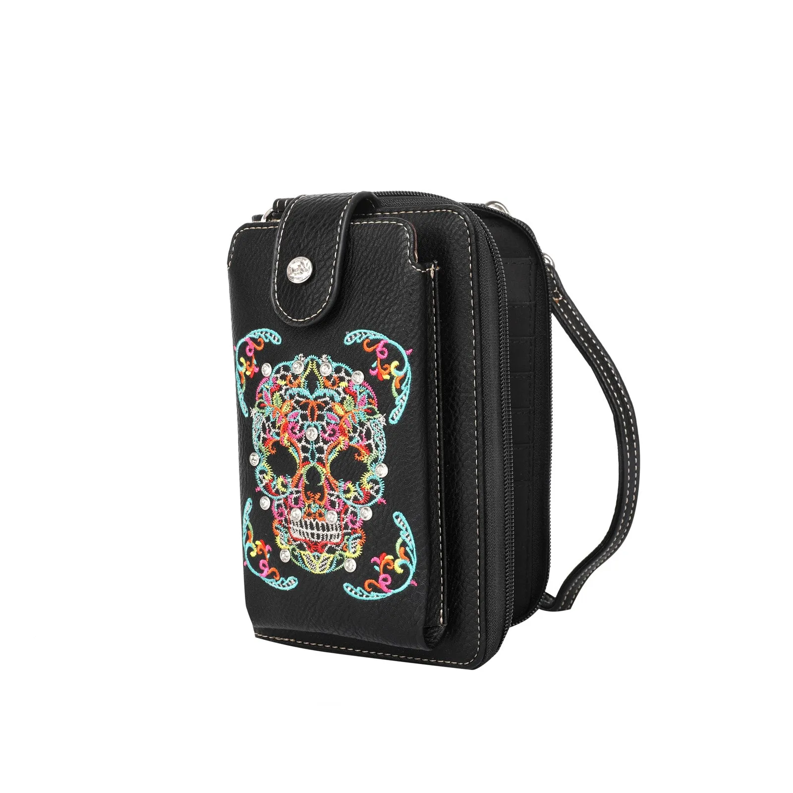 MW494-183  Montana West Sugar Skull Collection Phone Wallet/Crossbody