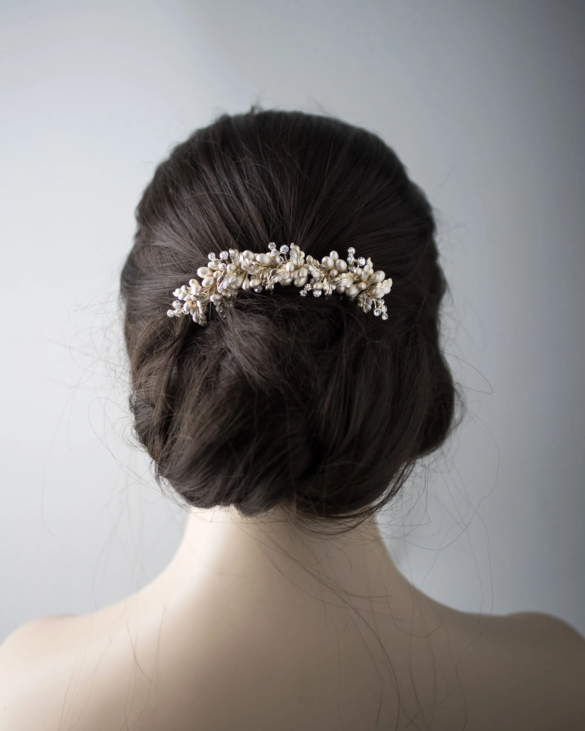 Narrow Gold Wedding Hair Comb