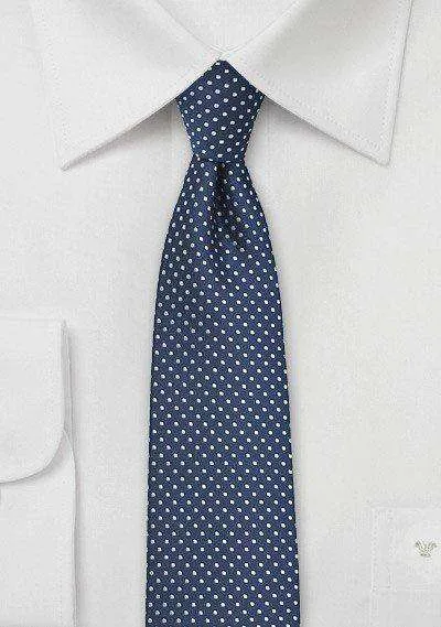 Navy Pin Dot Necktie