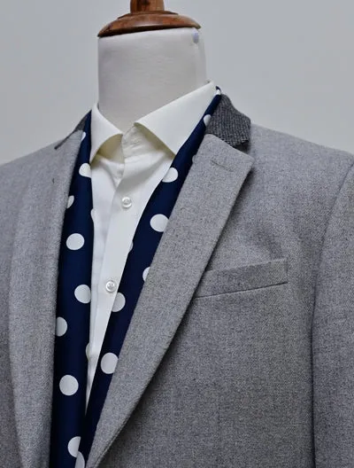 Navy Polka - Silk Men Scarves