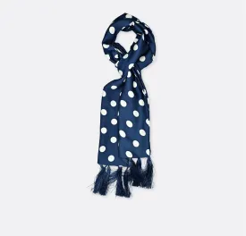 Navy Polka - Silk Men Scarves