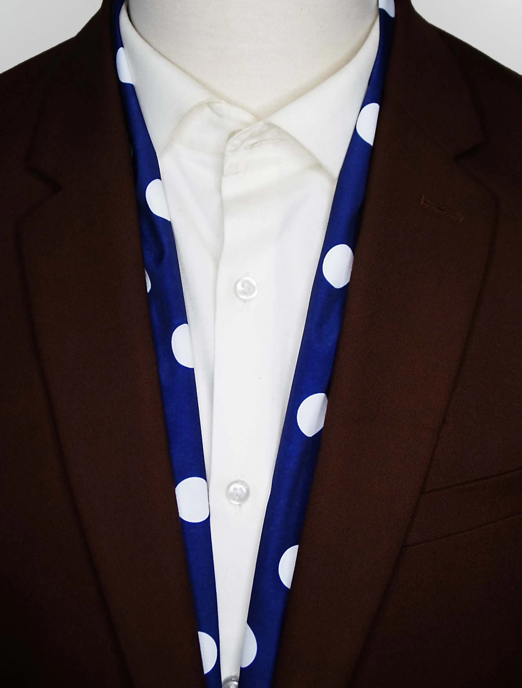 Navy Polka - Silk Men Scarves