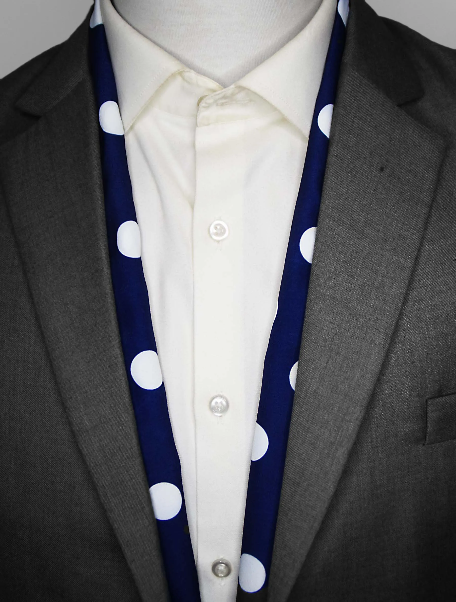 Navy Polka - Silk Men Scarves