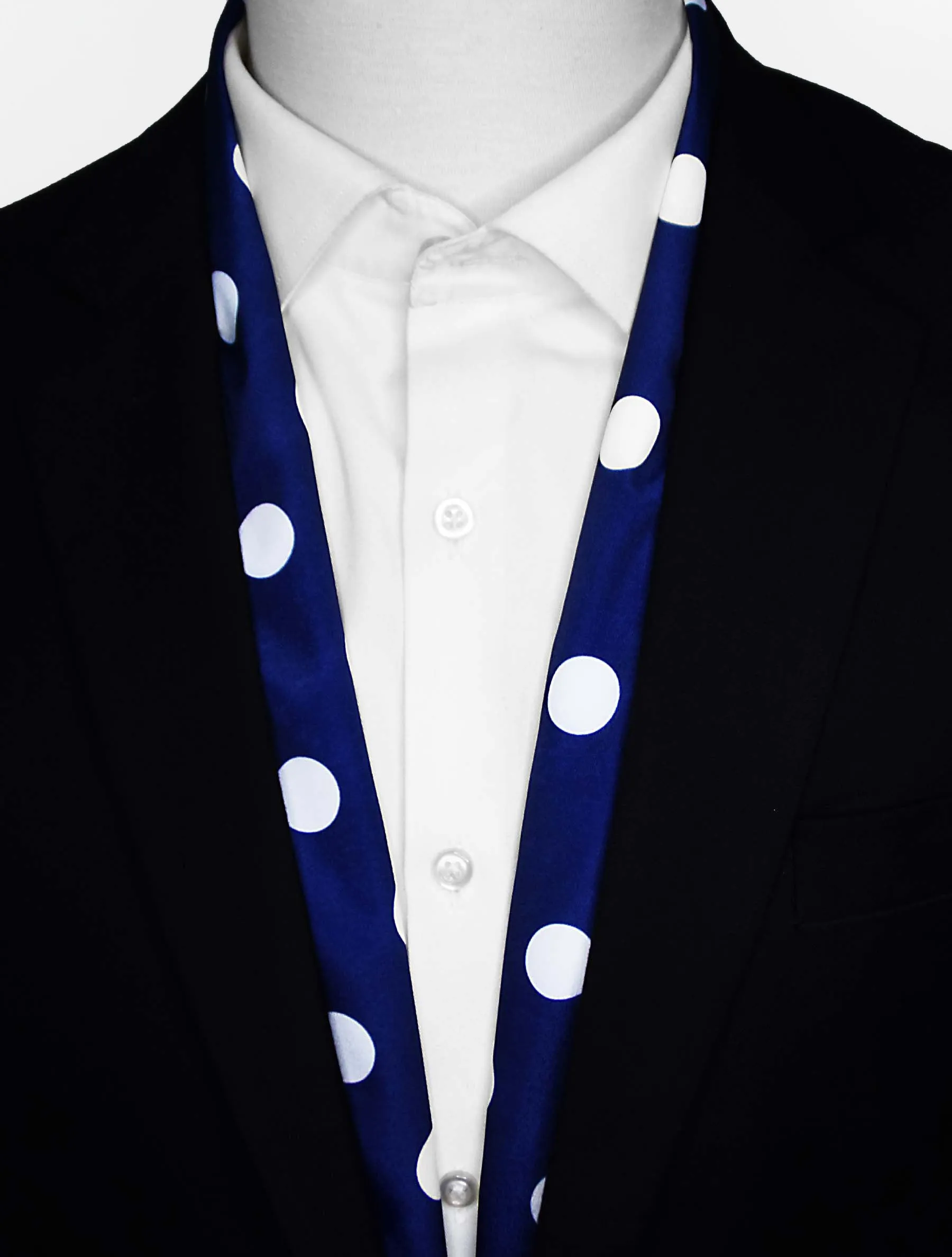 Navy Polka - Silk Men Scarves