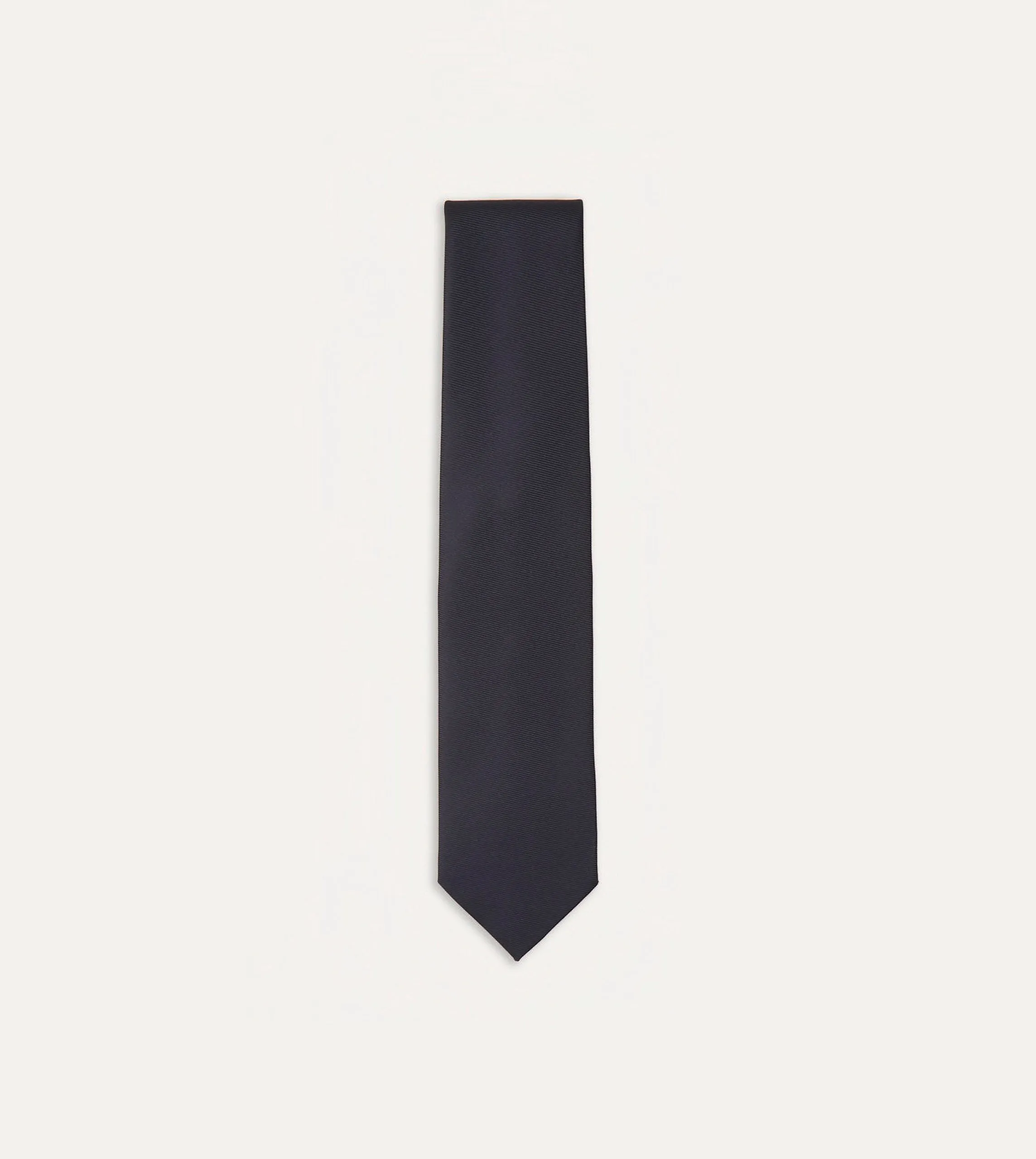 Navy Silk Twill Tipped Tie