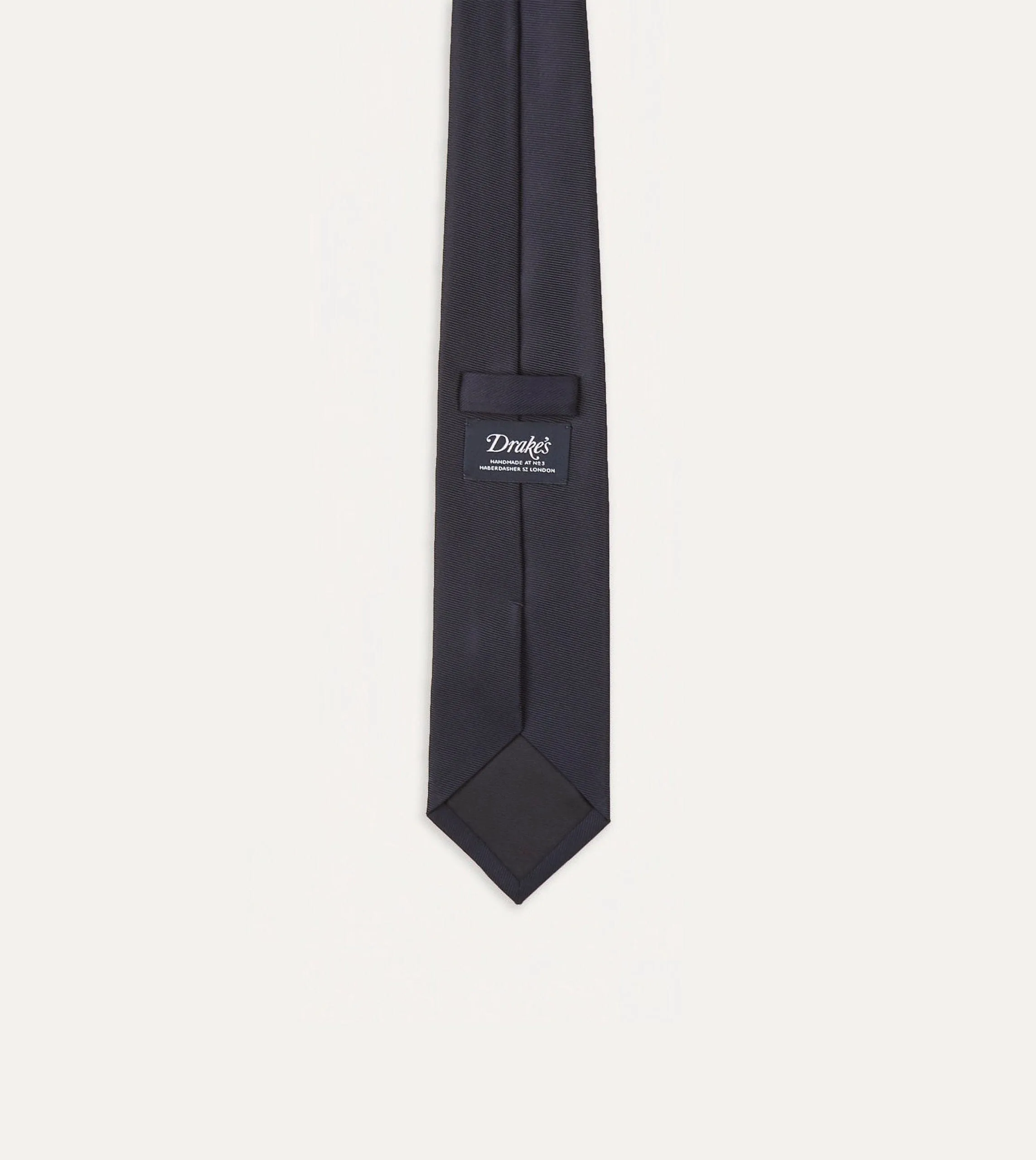 Navy Silk Twill Tipped Tie