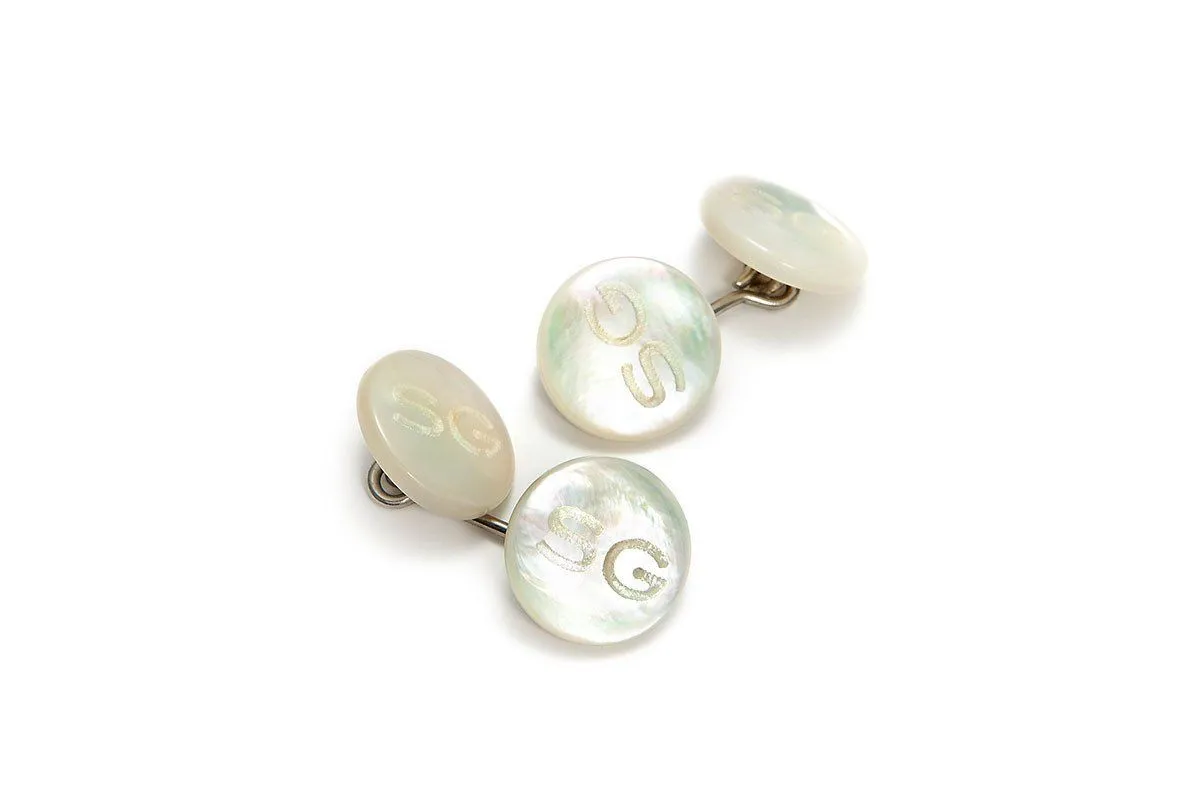 O-LINK MOTHER OF PEARL CUFFLINKS