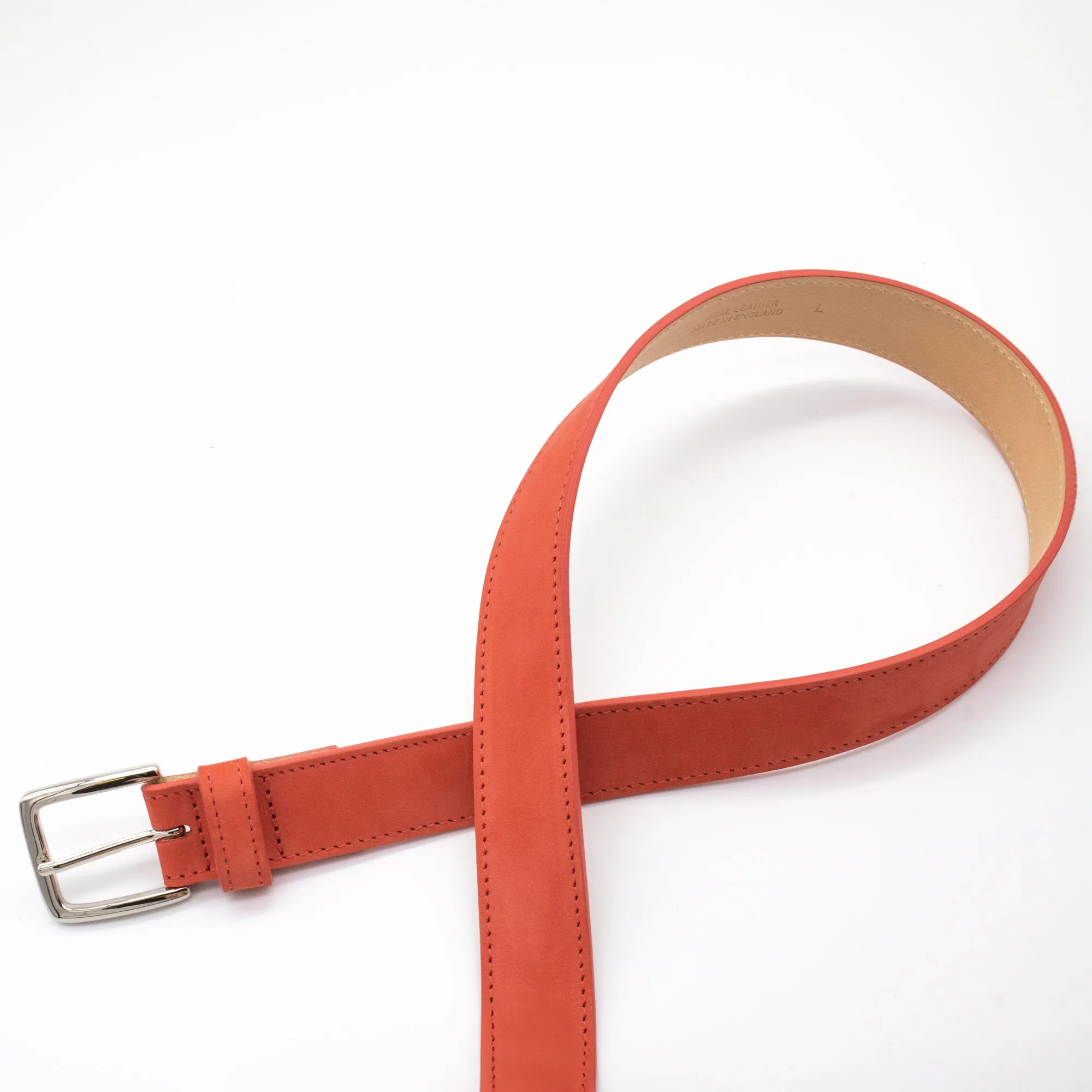 Orange leather belt