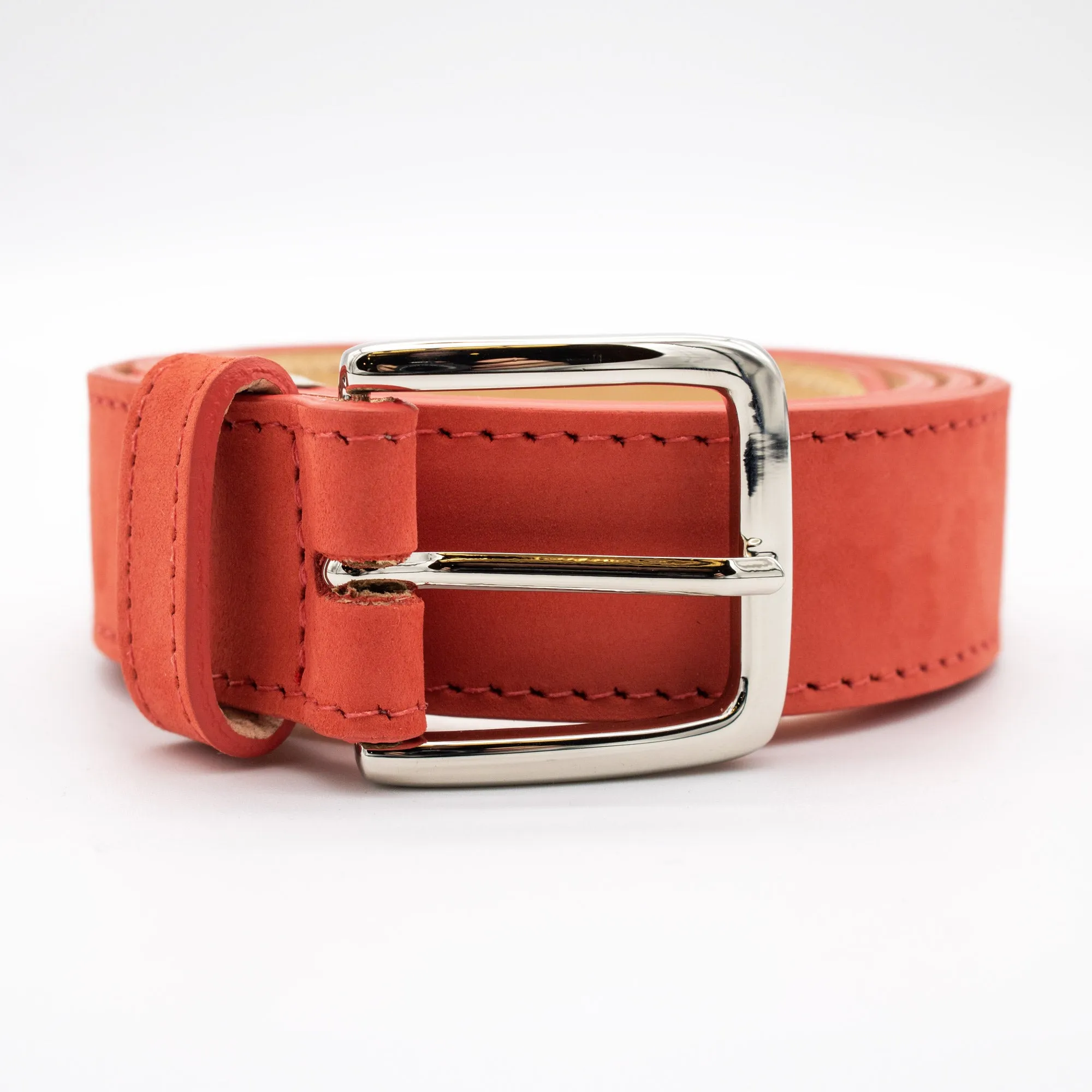 Orange leather belt