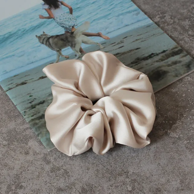 Oversized Satin Scrunchie - Off White