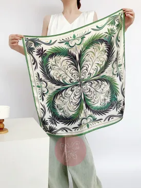 Paisley Style Large Fern Pattern Silk Scarf - Designer Original - Customizable Fabric and Size - Women's Scarf - Gift for Her