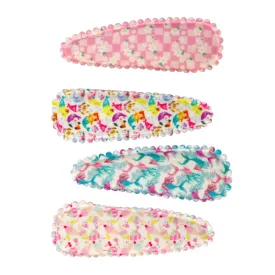 Pattern Fabric 4-pack Hair Clips