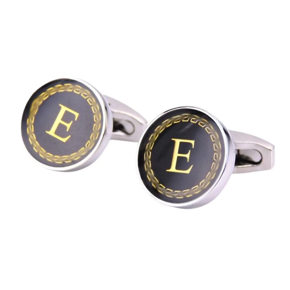 Personalized Monogram Black Cufflinks