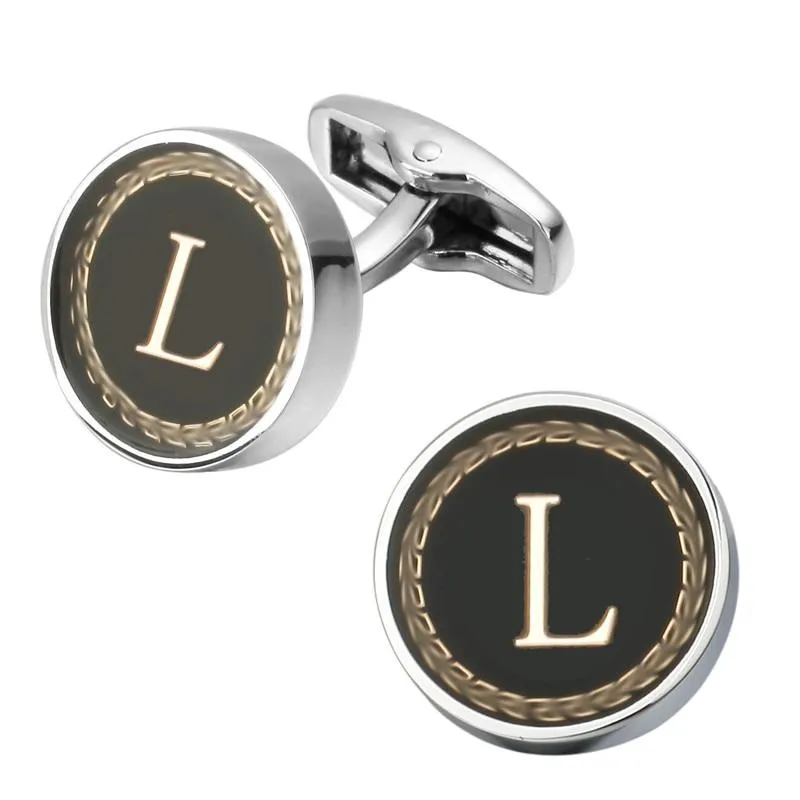 Personalized Monogram Black Cufflinks