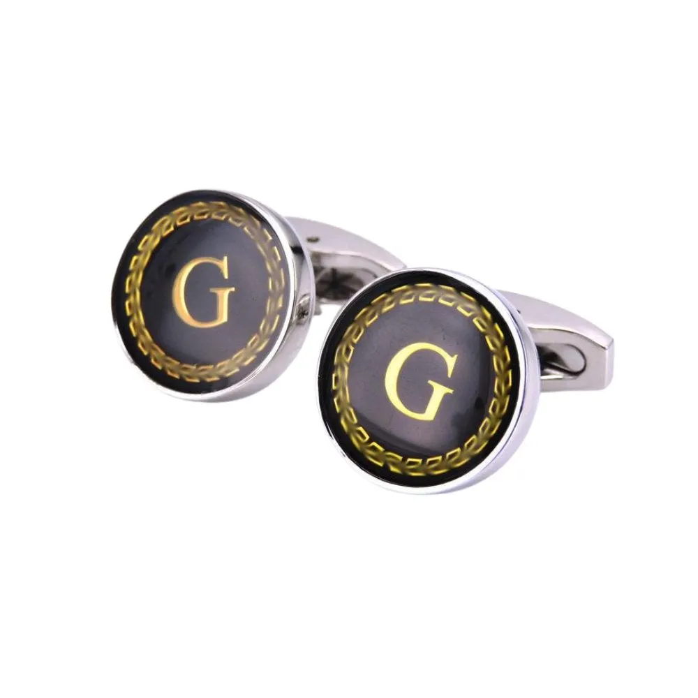 Personalized Monogram Black Cufflinks