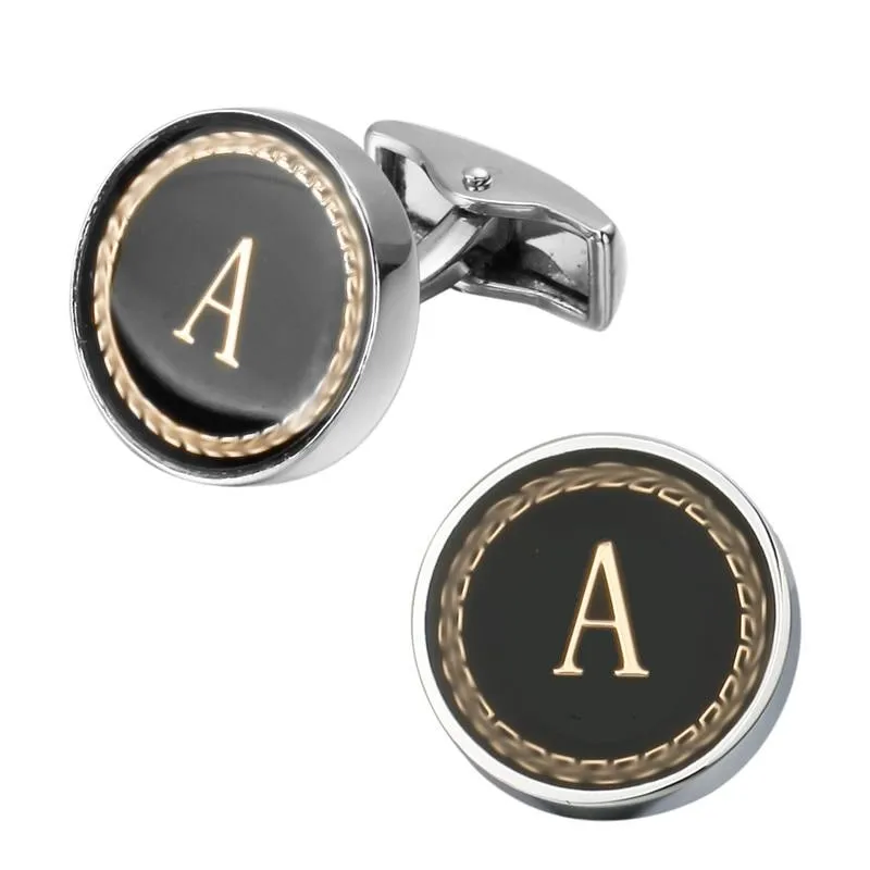 Personalized Monogram Black Cufflinks