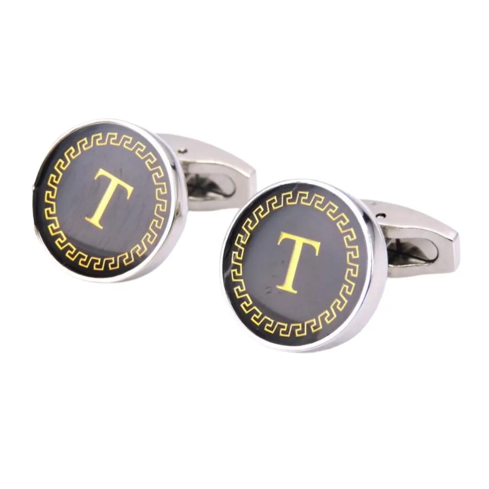 Personalized Monogram Black Cufflinks