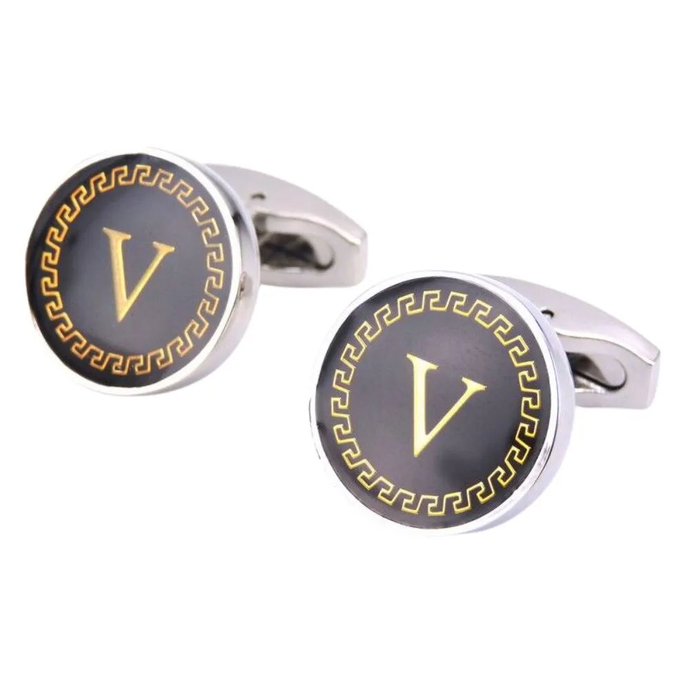 Personalized Monogram Black Cufflinks