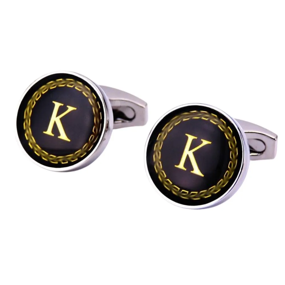 Personalized Monogram Black Cufflinks