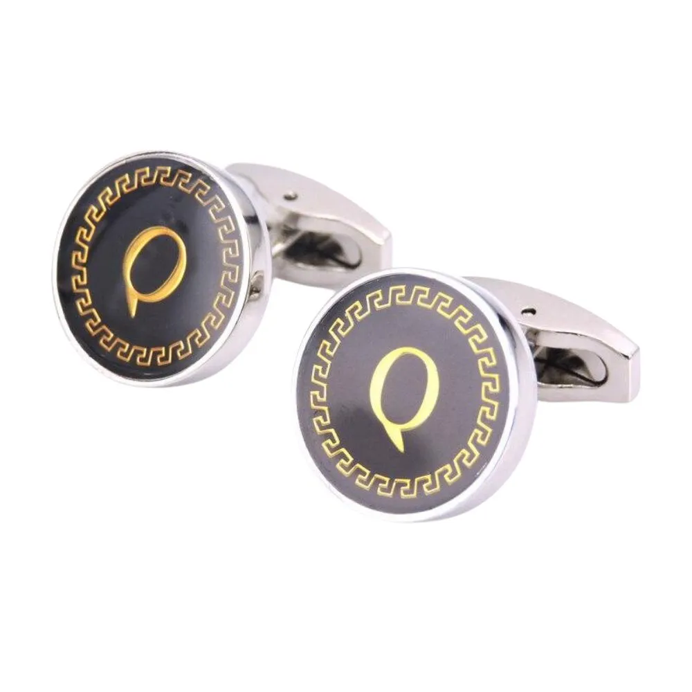 Personalized Monogram Black Cufflinks