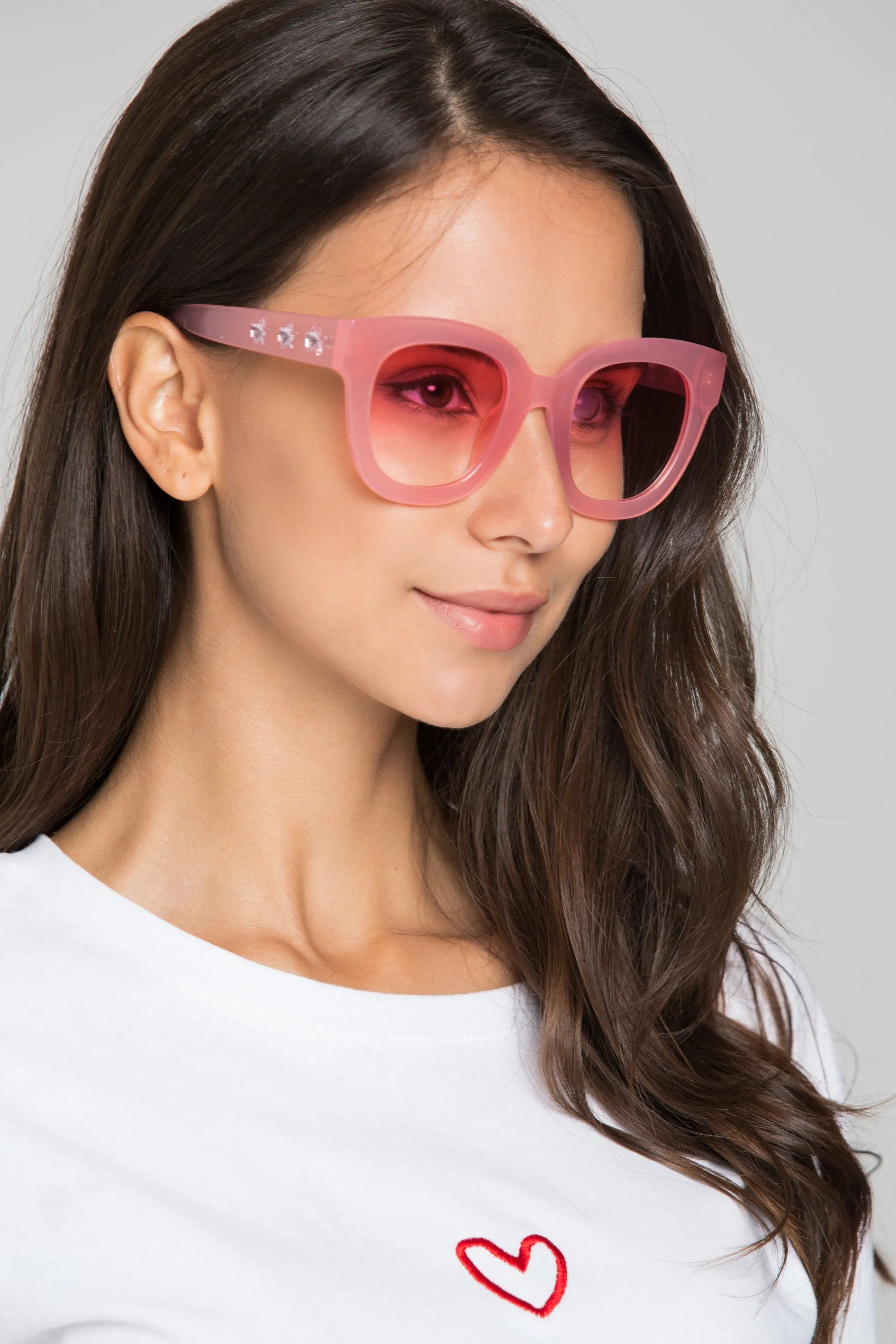 Pink Bubble Gum Transparent Sunglasses